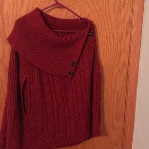 Red xl banana republic poncho
